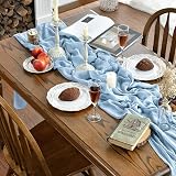 Artoid Mode Boho Table Runner Glacier Blue 300cm Polyester Kitchen Decor view 2