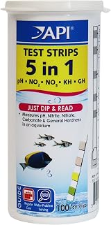 API 5-IN-1 TEST STRIPS Freshwater Saltwater Aquarium 100-Count Box