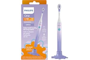 Philips One for Kids by Sonicare, Battery Toothbrush, for Kids Age 3+, with SmarTimer and QuadPacer for Thorough Clean, Light