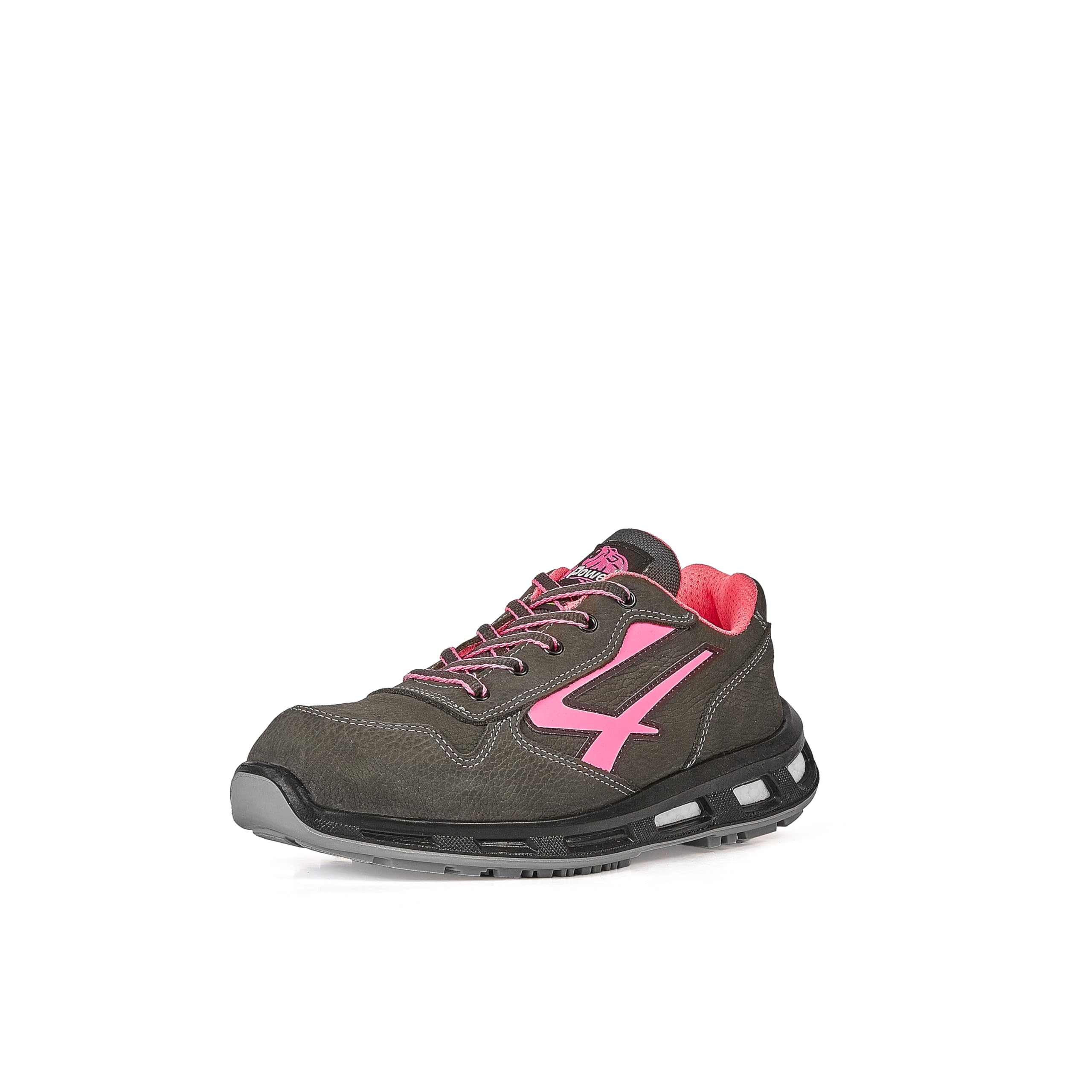 U-Power Red Lion Candy, Unisex Safety Shoes, Lightweight, Flexible, Anti Puncture Leather Trainers, with Infinergy Insert, with Aluminium Toe Caps (Grey & Pink 38)