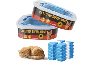 Egdusns 10 Pack Cat Litter Refil Bags,Compatible with Litter Genie Standard/Plus/XL and Litter Refill Cartridge,Blue