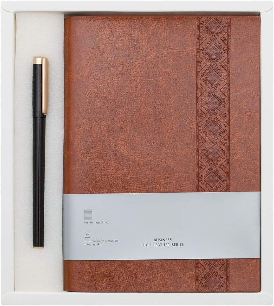 SADAN Thick Classic A5 Notebook with Pen, Vintage Travel Notebook and Pen, Journal Diary Business Daily Ideas Notepad