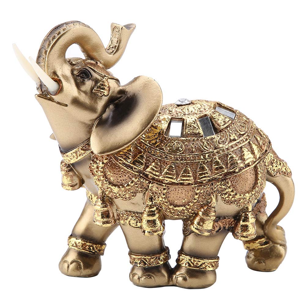 Lucky Feng Shui Elephant Statue with Candle Holder Trunk Facing Upwards Collectible Wealth Lucky Elephant Figurine, Perfect for Home Office Decor Gift by Crystal Collection(Large), New Year's Gifts