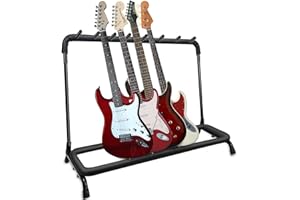 GeeWin 7 Guitar Stand, Multi Guitar Stand, Guitar Rack for Multiple Guitars for Acoustic, Electric Guitar, Bass, Folding Guitar Stand, Multiple Guitars Display (7 Space)