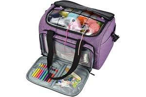 Coopay Crochet & Knitting Tote Bag - Large Organizer for Yarn, Hooks, Needles & Craft Tools
