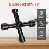 ZAVIA 4 Way Multifunction Utility Key Black Meter Box Key Triangle Square Panel view 3