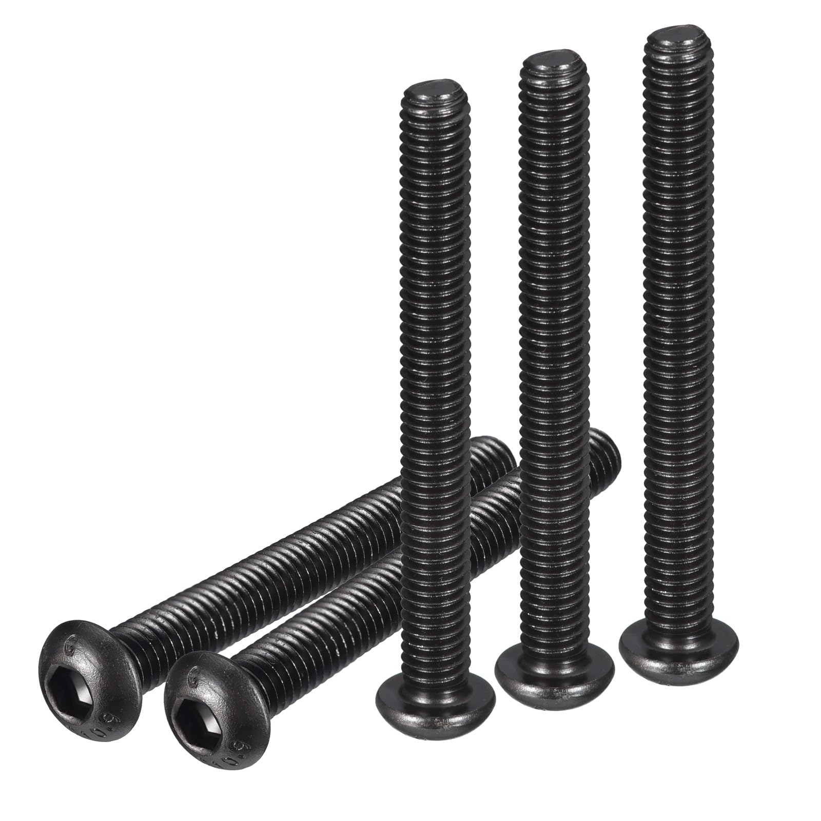 DTGN M6-1x55mm Button Head Socket Cap Screws - 15Pack - Good for Machine - Carbon Steel Black Oxide - Hex Drive Full Thread Fasteners — image 1