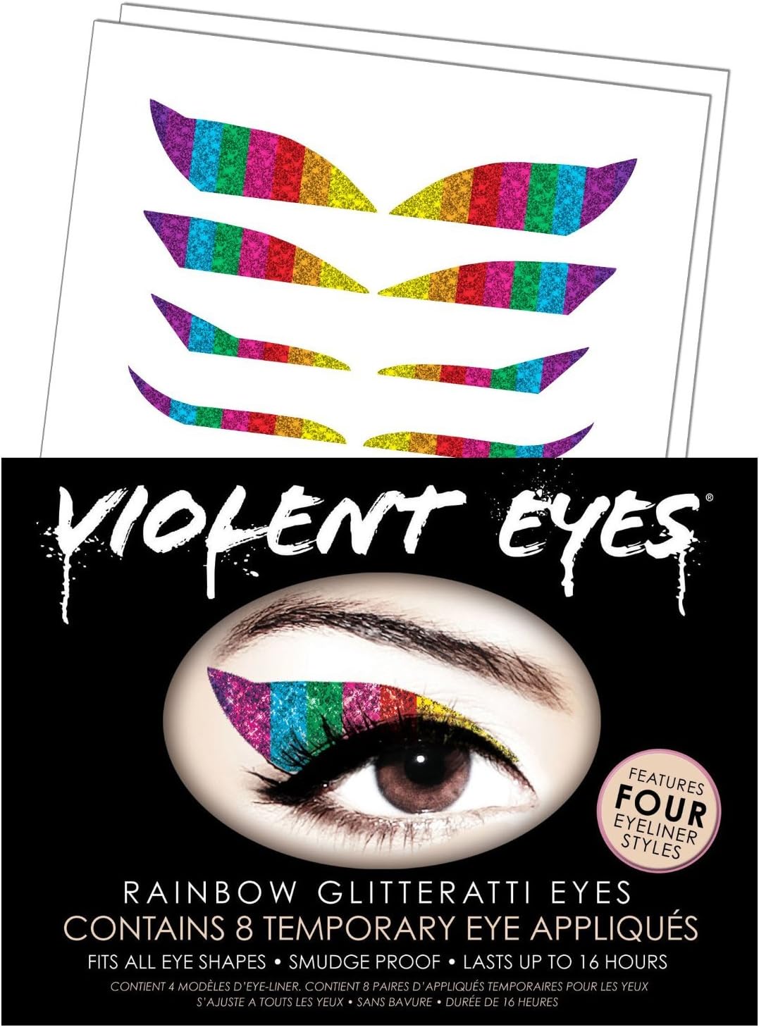 Violent Eyes - The Rainbow Glitteratti - Set of 8 Temporary Eye Appliques
