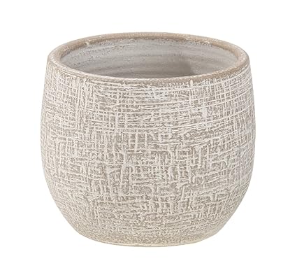 Dehner Übertopf Salerno, Ø 25 cm, Höhe 22 cm, Keramik, beige