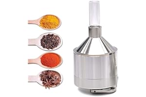 Aluminum Manual Powder Grinder with Glass Vials - Efficient Spice Mill for Coffee, Herbs & More | Durable Hand Cranked Kitche