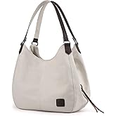 DOURR Women's Multi-pocket Shoulder Bag Fashion Cotton Canvas Handbag Tote Purse