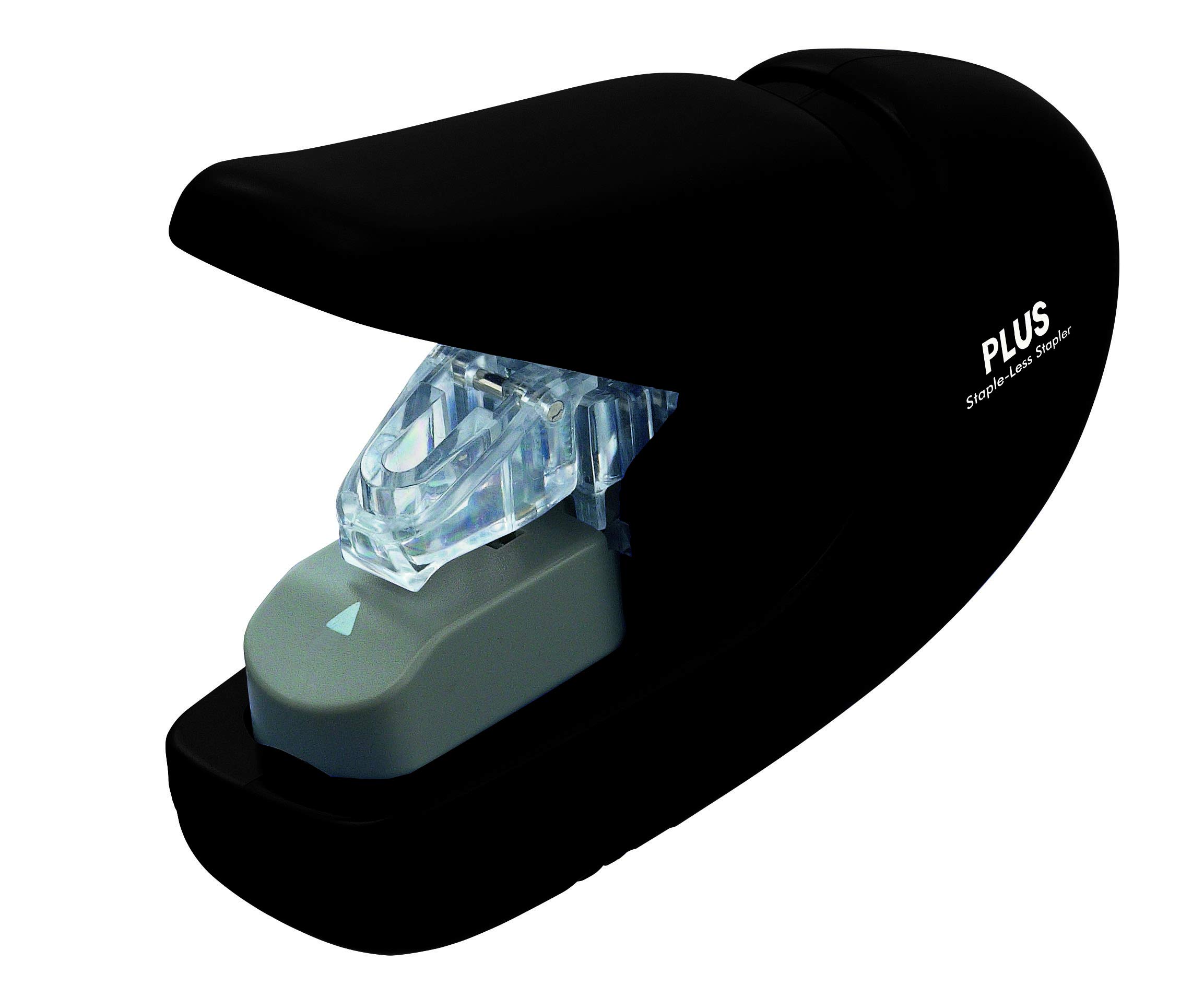 Plus, Staple Free Stapler, Paper Clinch, 5 Sheet stapling Capacity, Japanese stapling Technology, Black