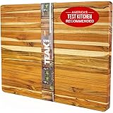 TEAKHAUS Wood Cutting Board Block I Chopping Board I Wooden Cutting Boards for Kitchen I Large Cutting Board with Handle I Ch