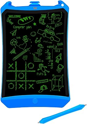 Smart Pad 90 Azul - Quadro branco eletrónico, tablet de escrita de 9", tom verde, sensor de pressão (10-200g), bateria CR2016, ímanes de frigorífico, cor azul