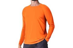 KINSWT Men's UPF 50+ Rash Guard Long Sleeve Sun Protection Running Shirts Quick Dry Workout Fishing Swim T-Shirts