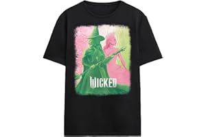 BIOWORLD Wicked: Part 1 Duo in Color on Black Short Sleeve Adult T-Shirt
