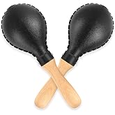 EASTROCK Maracas Hand Percussion Rattles Sand Hammer Instrument Black | Professional Maracas with ABS Shells and Wooden Handles for Live Performances and Recording Party Concert KTV