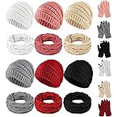 Velmitten 24 Pcs Women Beanie Winter Hats Loop Scarf Touch Screen Gloves Earmuff Warm Set for Cold Weather Hiking