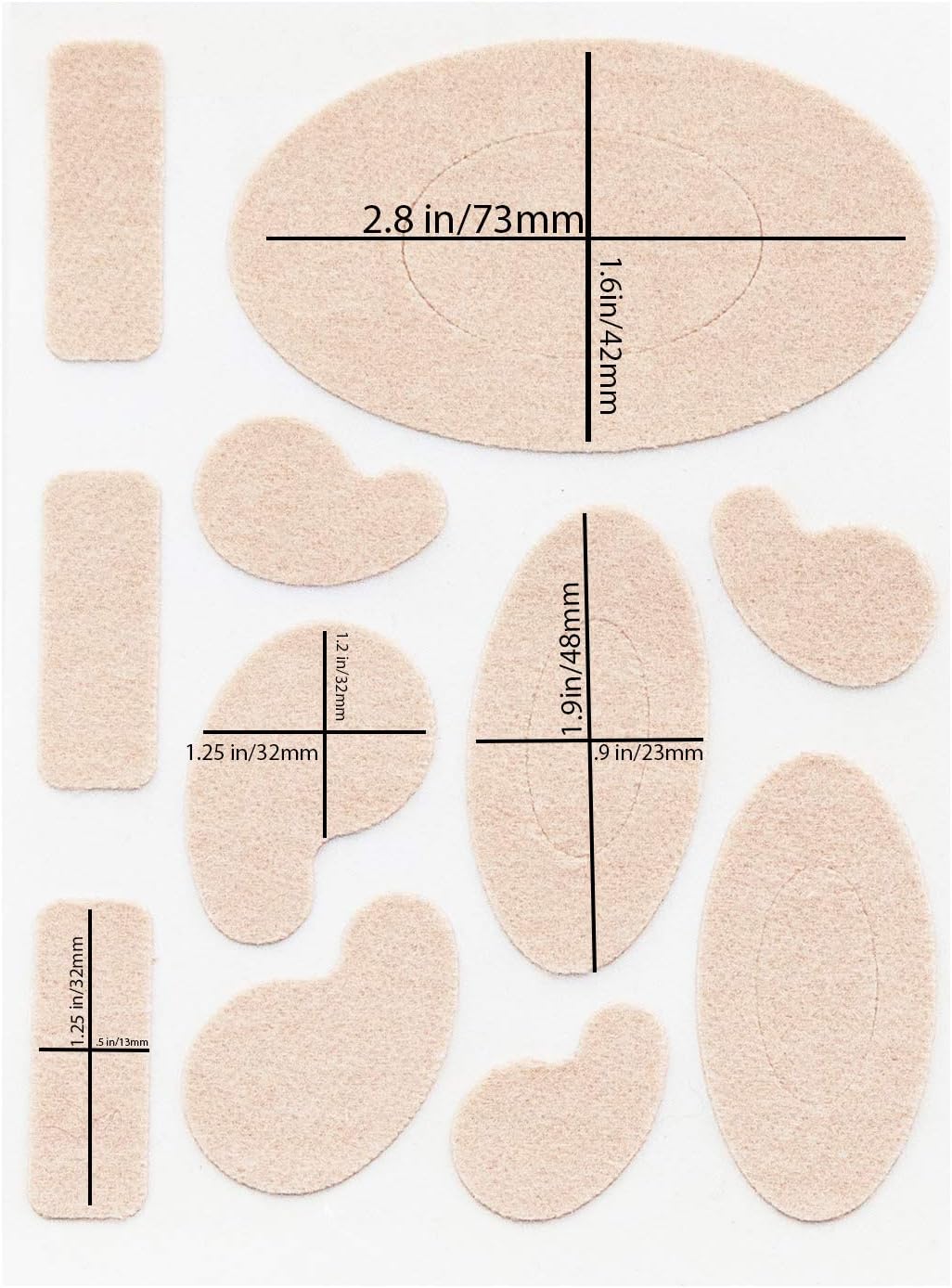 Moleskin Pre-Cut Patches - 10 Sheets of 11 Pieces: Health & Personal Care
