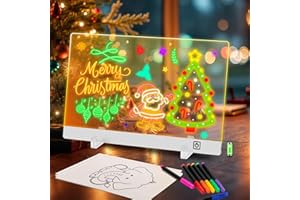 QCQHDU 16-Inch Rechargeable LED Drawing Board for Kids with 9 Light Effects & 4 Modes, Includes Adapter, 7 Markers, Tracing Sheets, Gift for Kids/Girls/Teens
