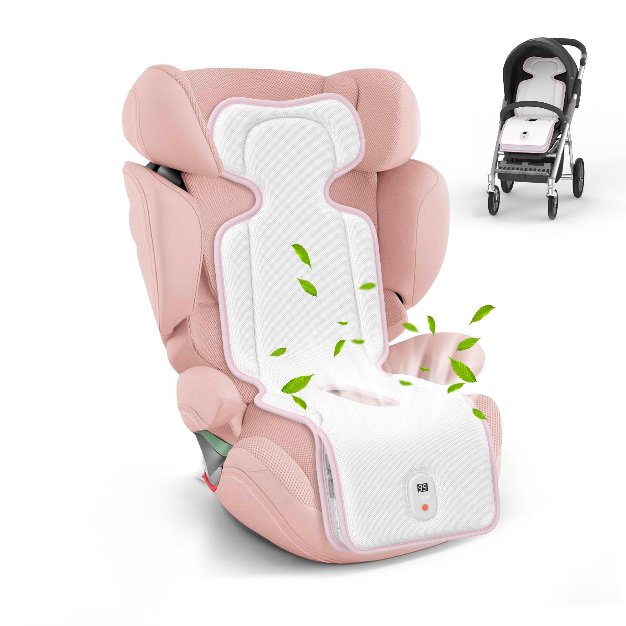 Photo 1 of Baby Stroller Cooling Pad,Car Seat Cooler with 2 Built-in Blower Fan| 10h maxRuntime & 10000mAh Battery | 3-Speed Adjustable & Breathable 3D Mesh, Carseat Cushion,Baby Essentials in Summer