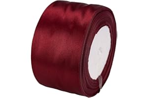 ATRBB 25 Yards 2 inches Wide Satin Ribbon Perfect for Wedding,Handmade Bows and Gift Wrapping (Wine red)