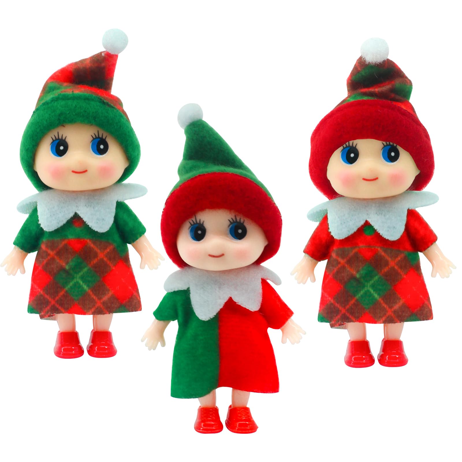 POPOYU 3 Pcs Tiny Elf Doll Elf Twins Tiny Christmas Dolls Christmas Novelty Gift Elfs Accessories for kids ChristmasGifts Cute Xmas Elfs Dolls for Girls and Boys Adults Xmas New Year Decorations