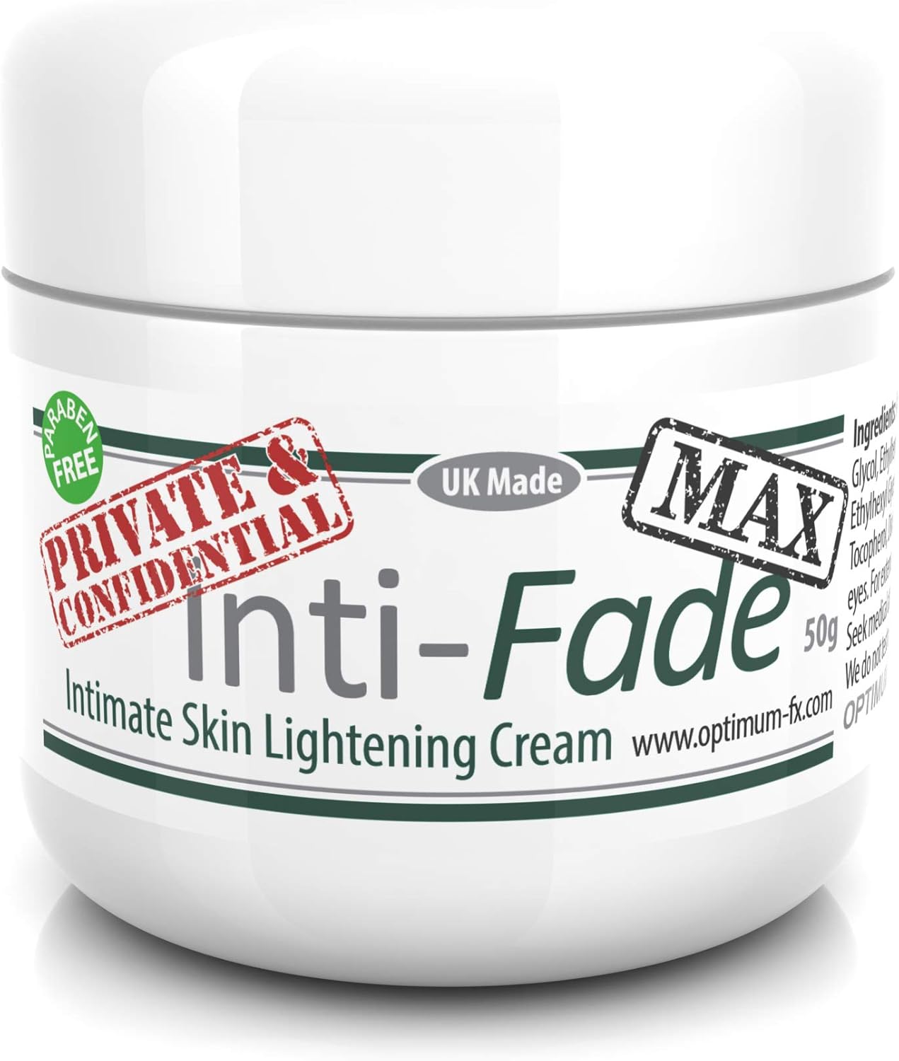 IntiFade MAX DOUBLE STRENGTH Intimate Skin Lightening Cream UK Made