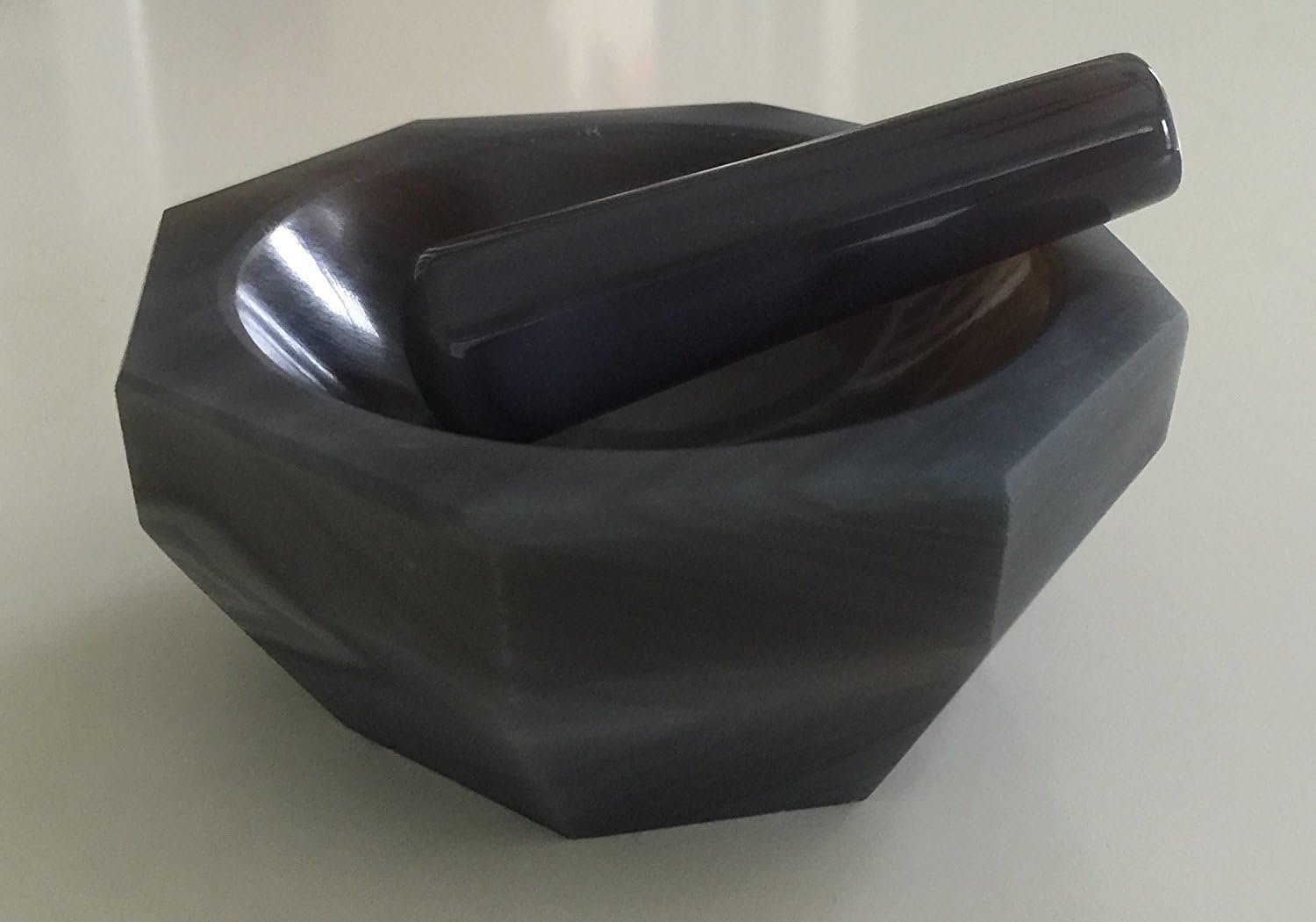 Agate Mortar and Pestle Standard Form, 100x80x24mm labware