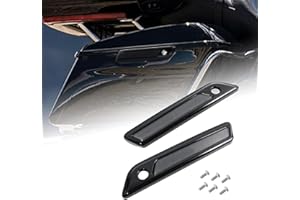Dakchor Saddlebag Outer Hinge Latch Cover for Harley Touring Road Glide Street Glide Electra Glide FLHT FLHTC FLHX 2014-2025 Motorcycle Saddle Bags Outer Lid Hinge Light Kit 2 Pcs Black Gray
