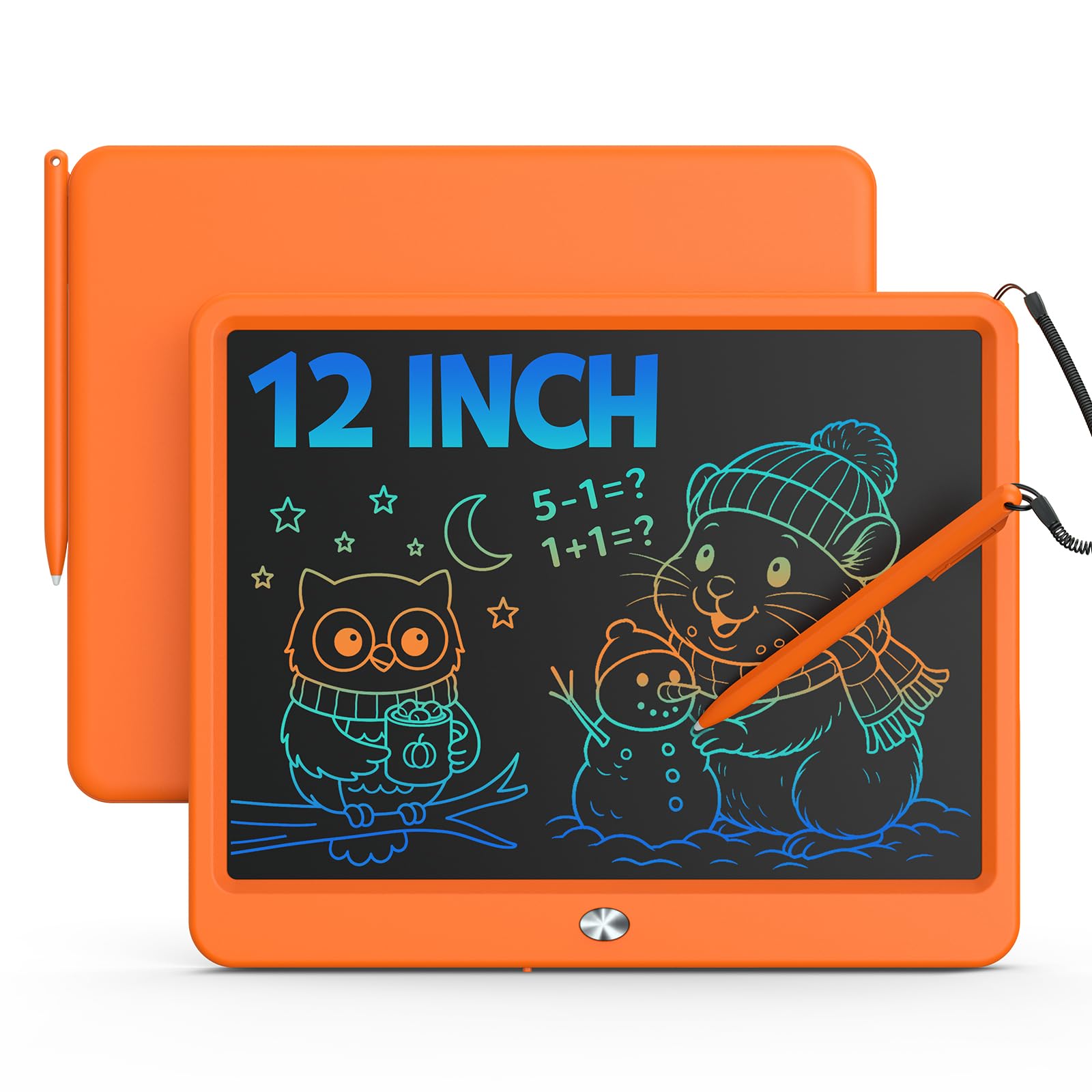 Bravokids 12 Inch LCD Writing Tablet for 3-8 Year Olds - Electronic Drawing Pad and Doodle Board as Educational Birthday Gifts for Girls and Boys (Orange) Image