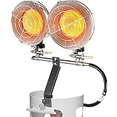 CloudHand 30,000 BTU Double Tank Top Propane Heater - Outdoor 3-Level Adjustable Heater with Tip-Over Protection, Portable LP