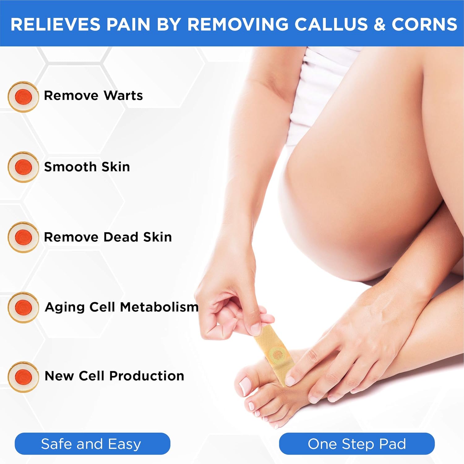LAUCAR Corn Remover Pads - 42 Adhesive Patches for Hand, Finger, Feet, Toe Corn, Wart, and Callus Removal - Cushions to Relieve Pressure and Pain- Maximum Strength Formula - Healing and Protection : Beauty