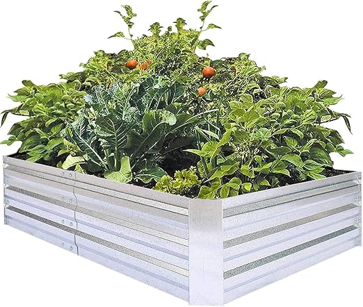 FOYUEE Macetero Grande de Metal Elevado para jardín para Verduras ...