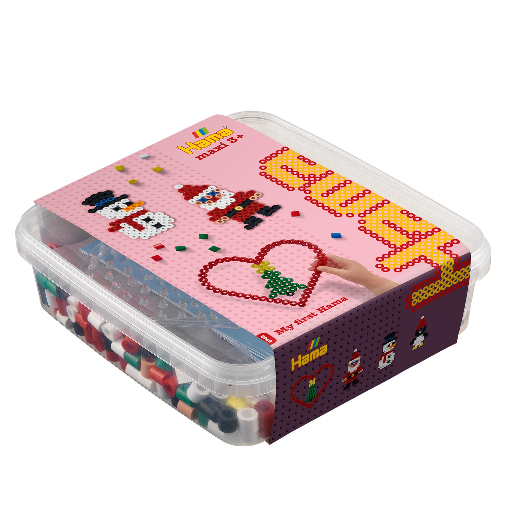 Hama Christmas Maxi Beads and pegboard in box