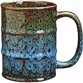 Ceramic 20 oz Coffee Mugs - Large Tea Cup for Office and Home - Dishwasher and Microwave Safe (1, Green and Blue)