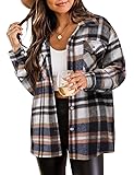 ZOLUCKY Womens Casual Flannel Shirts Button Down
