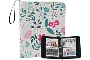 Goldbarley Photo Album 4x6 Pictures,120 Pockets Binder Premium Vegan Leather Cover for Family Wedding Anniversary Baby Kids Vacation. (Modern Floral)