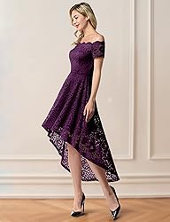 Dressystar Women's Lace Cocktail Dress Hi-Lo Off