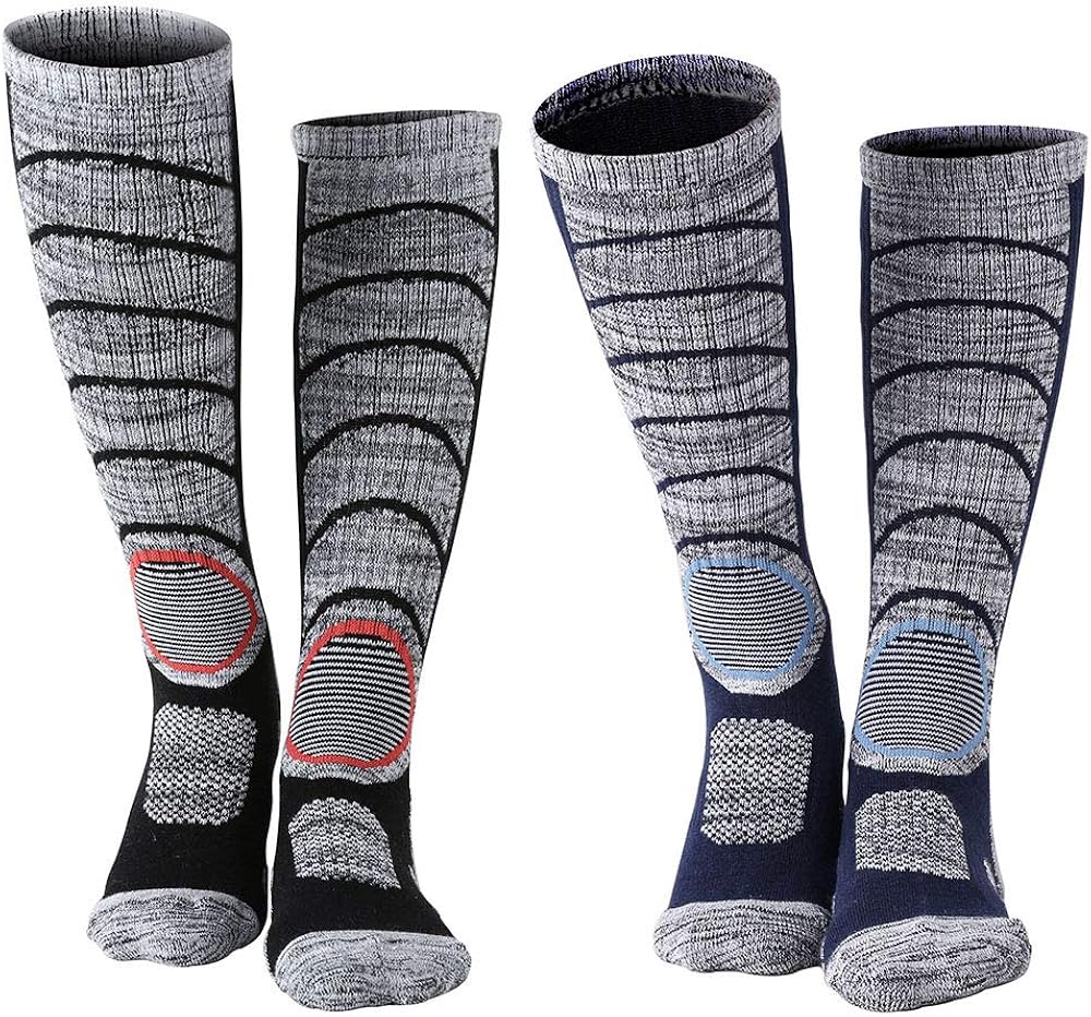Diealles (2 Pair) Men's Ski Socks, Mens High Performance Thermal Ski