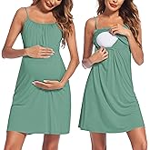 Ekouaer Women's Nursing Nightgown Maternity Dress Breastfeeding Gown Full Slips Sleepwear