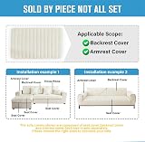 LINGKY Soft Flannel Sofa Covers 1 2 3 Seater Non-Slip Beige White 70x70cm view 5