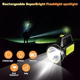 Porcyco LED Torch 1000LM Rechargeable USB 1200mAh IPX5 Waterproof 2 Modes view 2