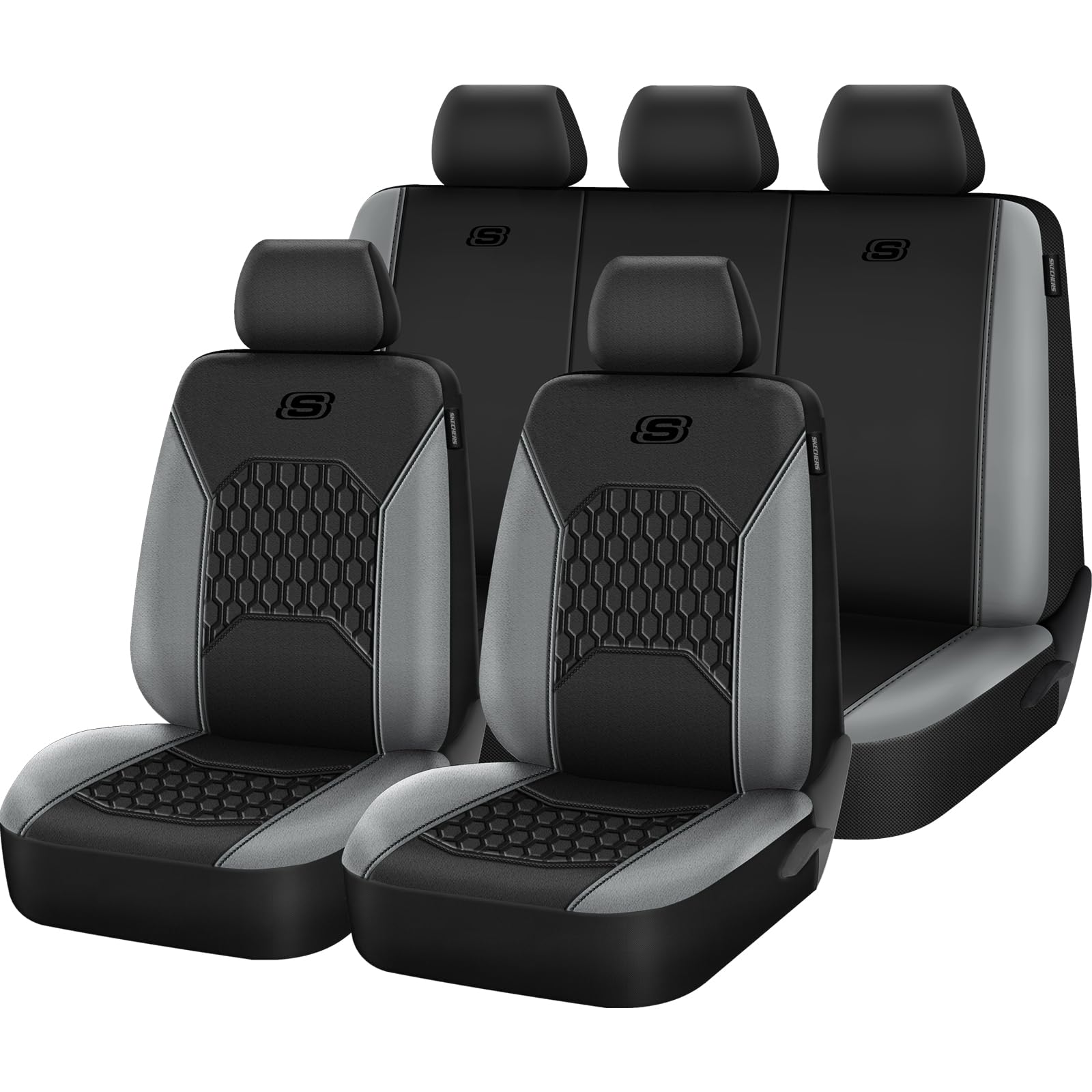 Photo 1 of ** ONLY 2 CHAIRS***     Skechers Gel Seat Covers,Cooling Car Seat Covers,Leather Seat Covers Full Sets,Airbag Compatible,Automotive Comfort Universal Fit for SUVs,Vans,Sedans,Cars,Trucks,Gray