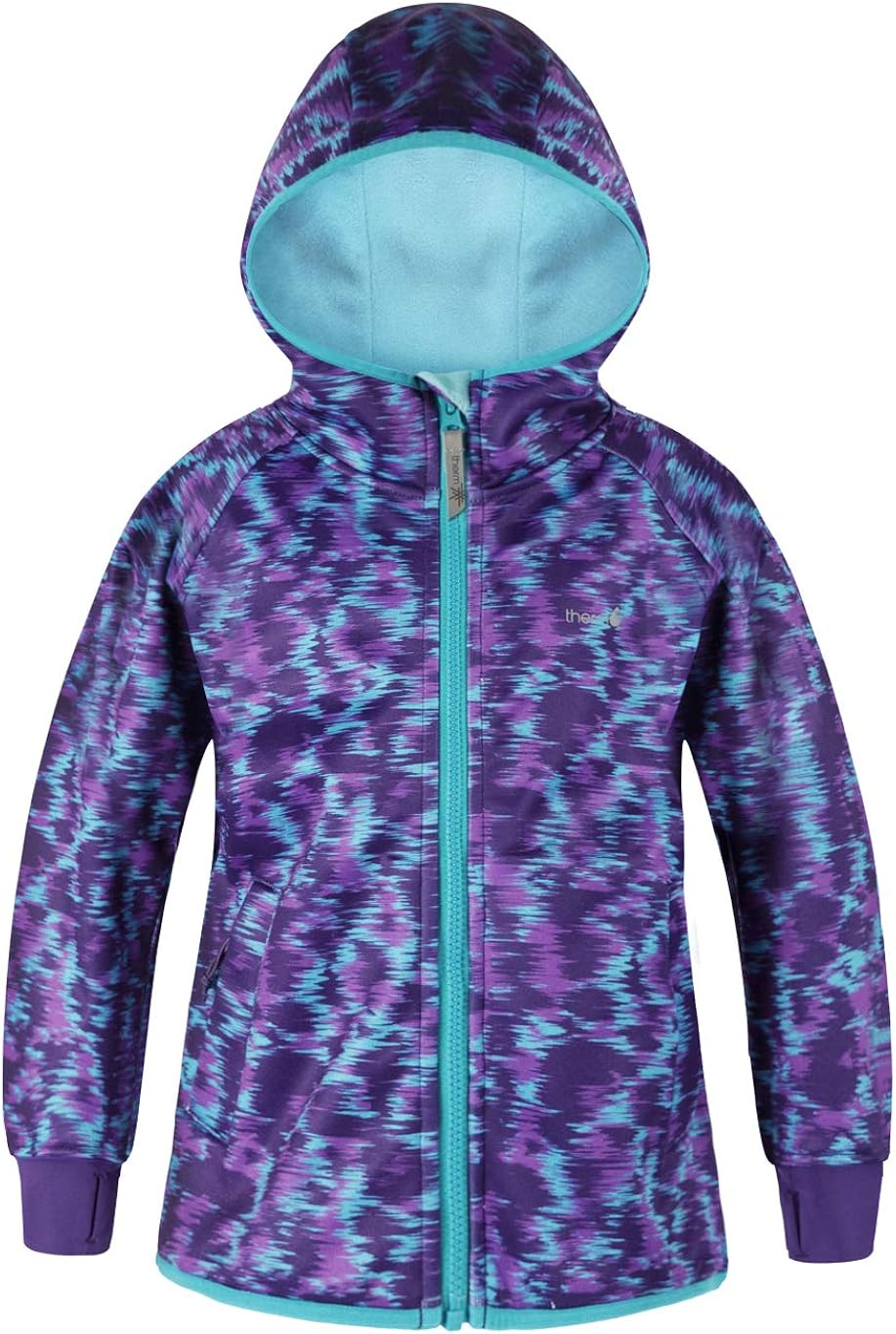 Therm Girls Rain Jacket, Lightweight Recycled Plastic Raincoat Fleece