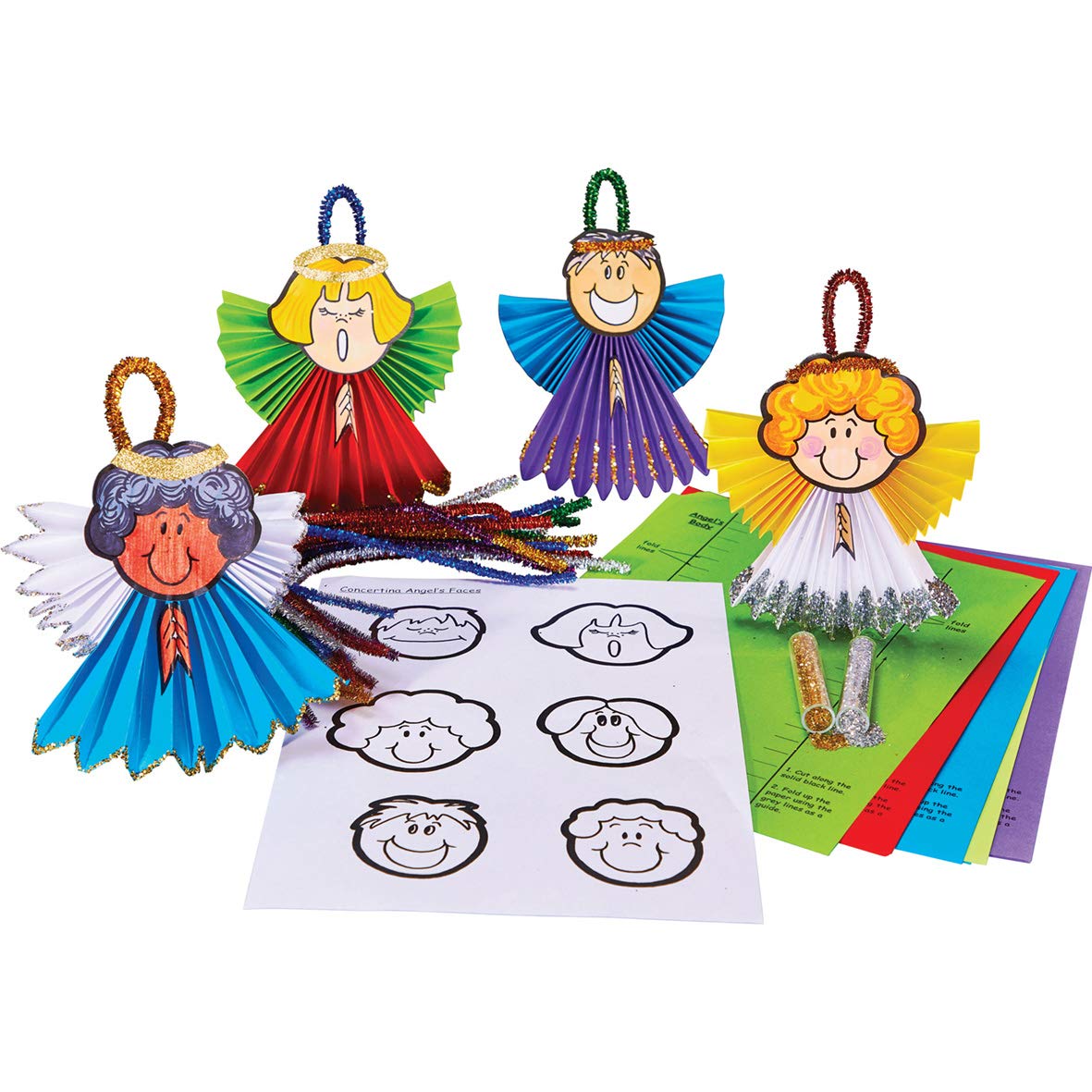 Springboard 10501 Concertina Christmas Angel Decorations Craft Activity (Pack of 30)