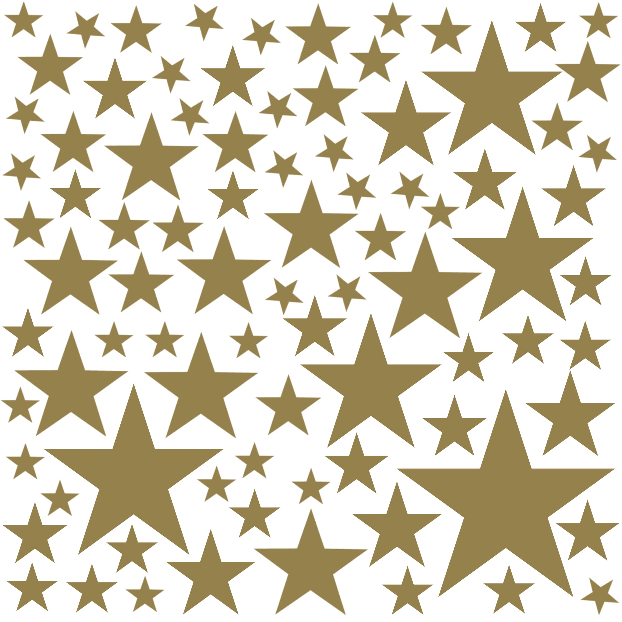 PREMYO Set of 86 Star Wall Stickers Kids - Nursery Decor Easy to Apply - Decals for Bedrooms for Girls Boys Gold