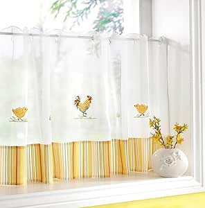 Just Contempo - Panel de cortina bordada para cocina listo para colgar