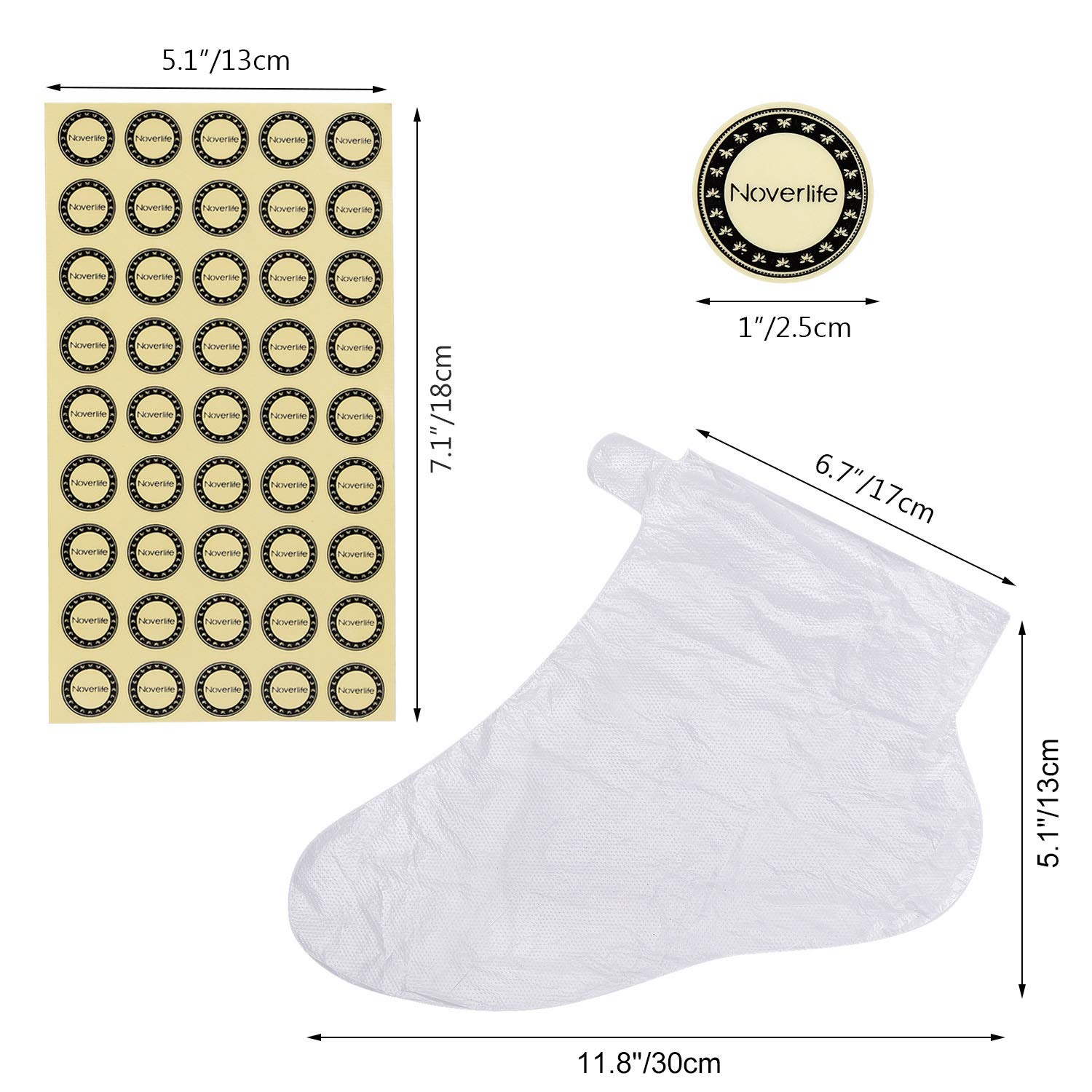 Noverlife 200PCS Clear Plastic Disposable Booties, Paraffin Bath Liners for Pedicure Hot Spa Wax Treatment, Thermal Paraffin Wax Therapy Foot Covers Protector Liners: Beauty