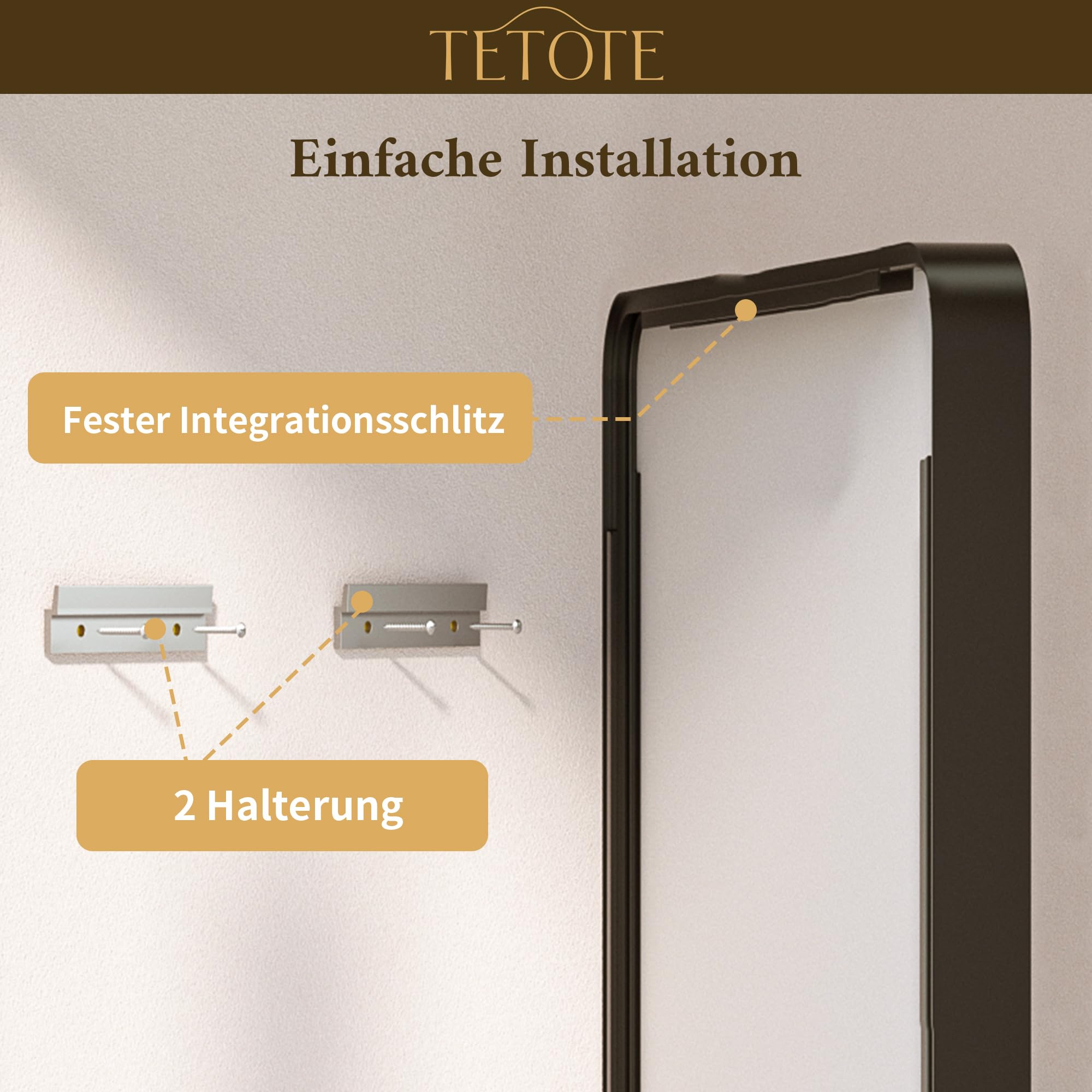 TETOTE 50x75cm Wandspiegel Schwarz Ohne Beleuchtung, Rechteckig Badspiegel mit Runder Ecke, Metallrahmen Badezimmer Spiegel für Waschbecken, Gehärtetes Glas Dekorative Spiegel 6